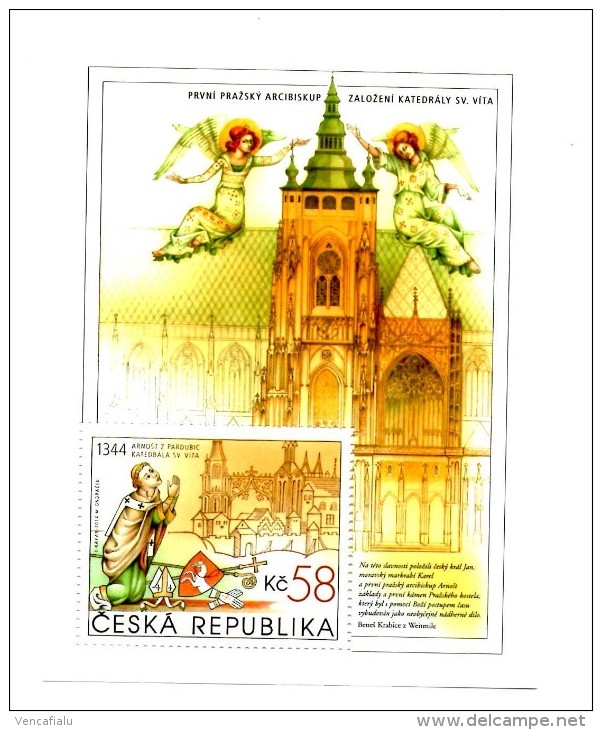 Czech Republuic  2014 - Establishment Of The Cathedral Of St. Vitus, The First Archbishop, S/S, MNH - Nuevos