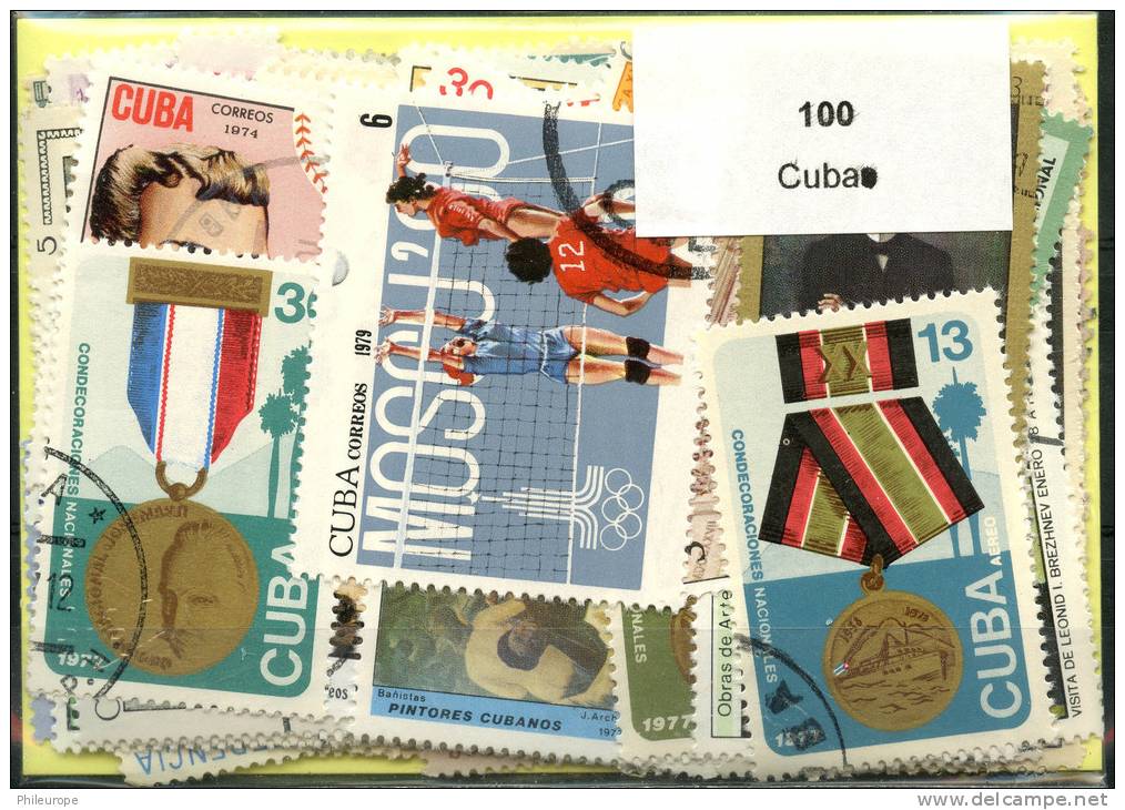 100 Timbres Cuba - Autres & Non Classés