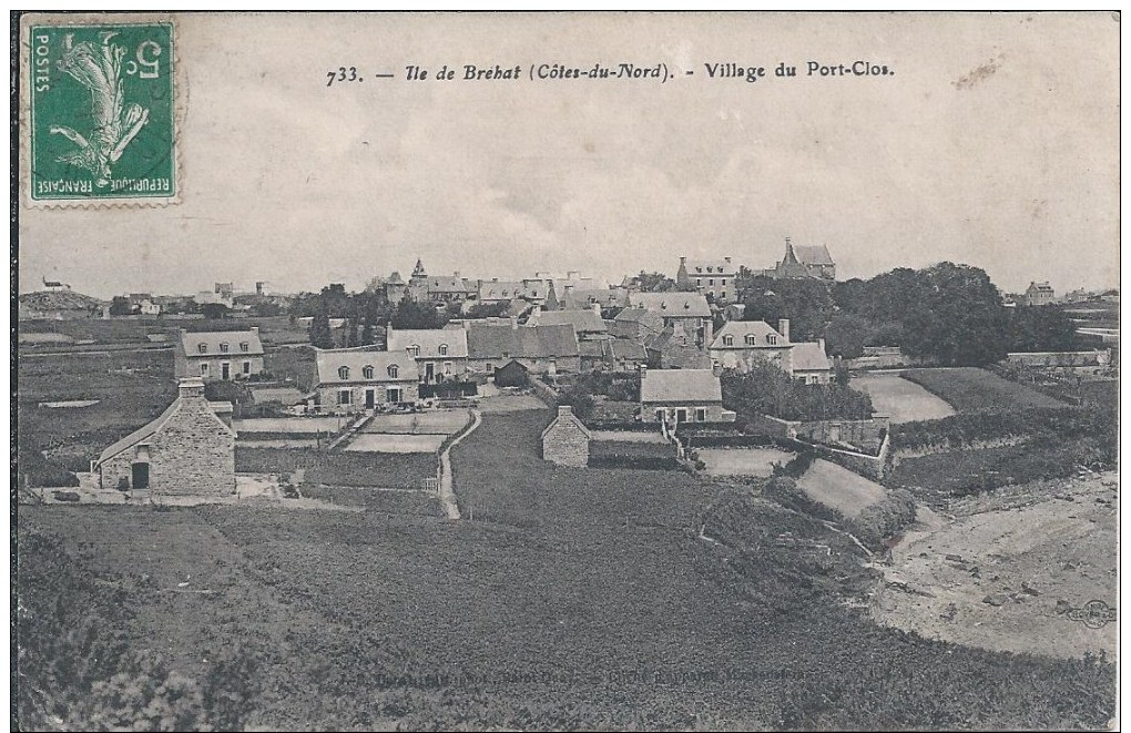 ILE DE BREHAT   Village Du Port Clos  (pliure Angle) - Ile De Bréhat