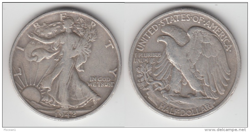 **** USA - UNITED STATES - ETATS-UNIS - HALF DOLLAR 1942 S - LIBERTY - SILVER - ARGENT **** EN ACHAT IMMEDIAT !!! - 1916-1947: Liberty Walking