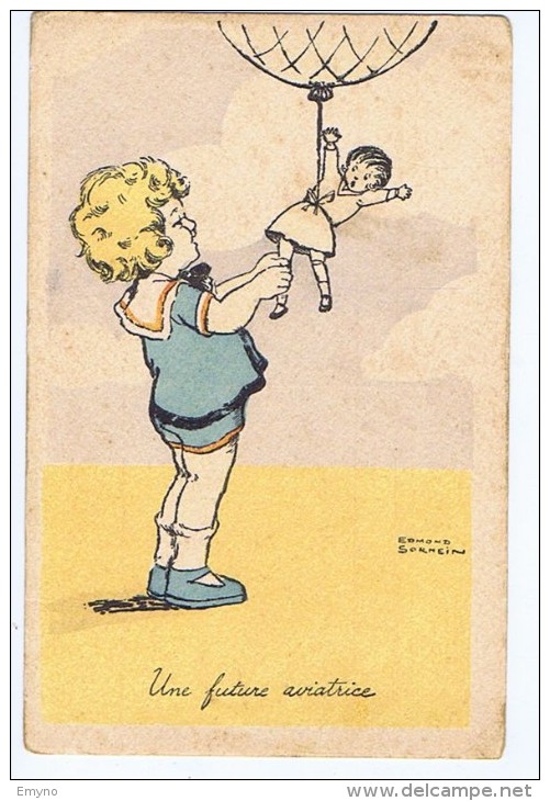 Illustrateur Edmond Sornein , Une Future Aviatrice , Enfant Et Poupée - Aicard