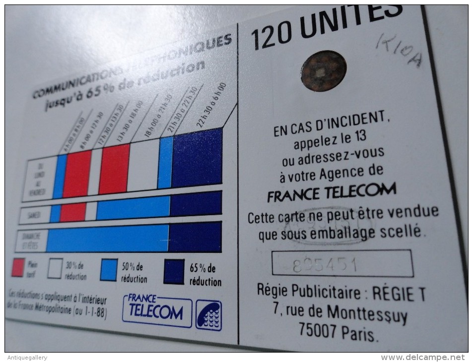 RARE : CORDONS BLEU 120U SC4 ON OFFSET GLACEE REGIE PUBLICITAIRE NR 895451 HORS CADRE ET 895451 DANS LE CADRE - Variëteiten