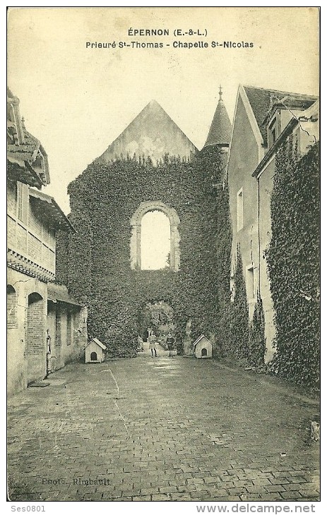 28 Eure Et Loire EPERNON Prieuré St Tomas Chapelle St Nicolas Voyagée En 1924 - Epernon