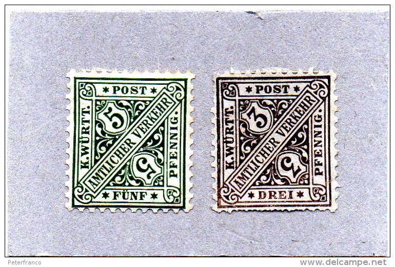 B - 1907 Wuerttmberg (nuovi Linguellati) - Mint
