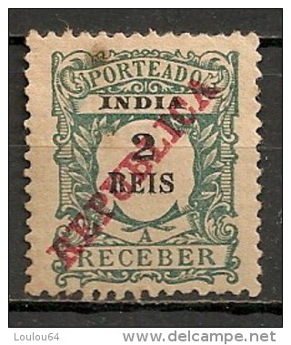 Timbres - Portugal - Inde Portugaise - Taxe - 1914 - 2 Reis - - Inde Portugaise