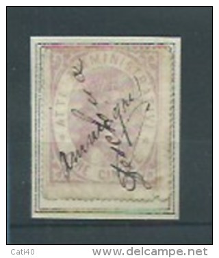 MARCA DA BOLLO - REGNO D´ITALIA  - ATTI AMMINISTRATIVI NON DENTELLATA LIRE 5 - Revenue Stamps