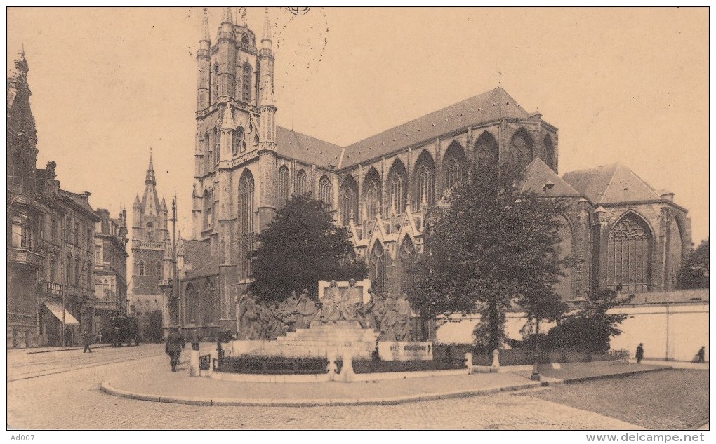 GAND - GENT (Belgique) - CPA - Cathédrale Saint-Bavon Et Monument Des Frères Van Eyck - Postée De Gent En 1925 - Haaltert