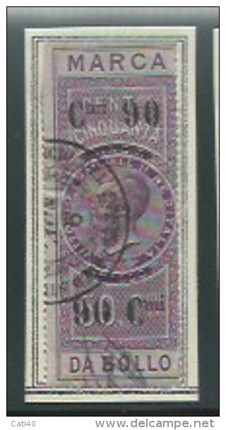 MARCA DA BOLLO - REGNO D´ITALIA  -MARCHE PER CAMBIALI  C.90  SU C.50 - Revenue Stamps