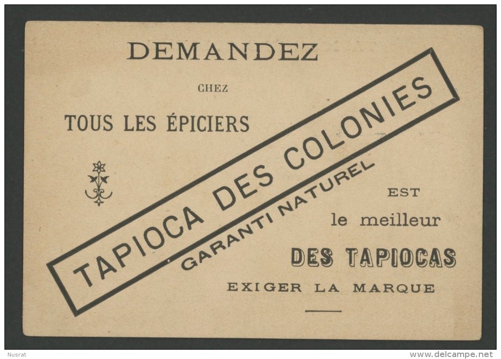 Tapioca Des Colonies, Rare Chromo Lith. Courbe Rouzet, Non Cataloguée, Lapins Avec Carotte, Le Duel - Félix Potin