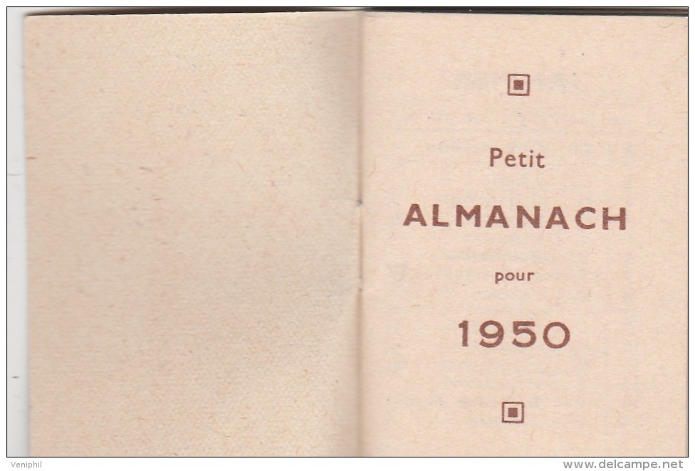 PETIT CALENDRIER 1950- PUBLICITE PAPETERIE DU CASQUE -LYON - Tamaño Pequeño : 1941-60