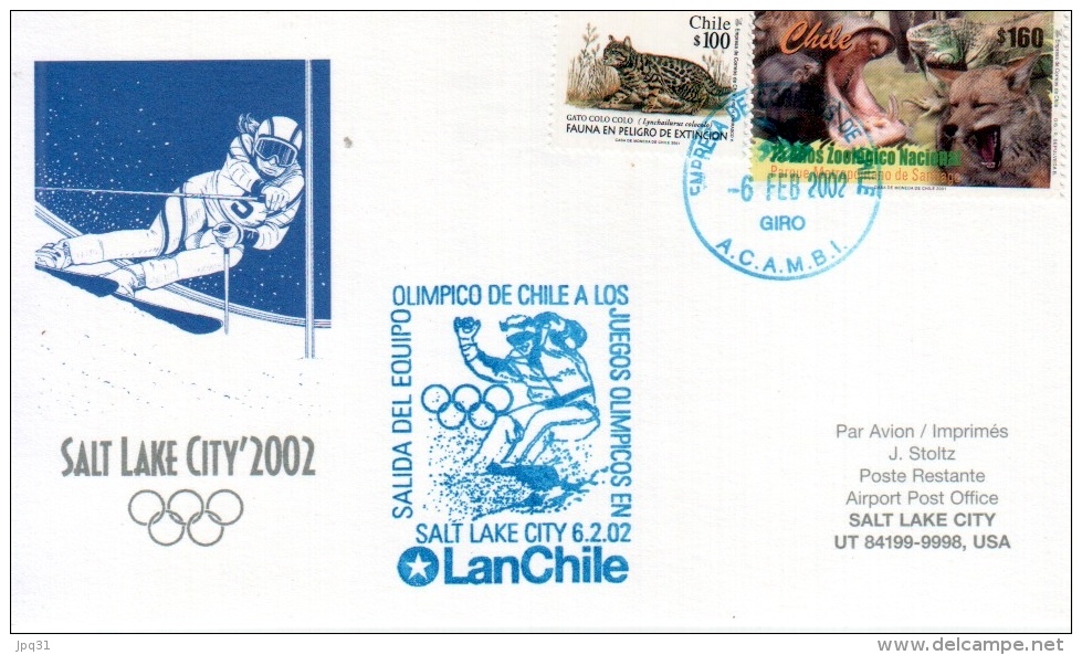 Vol Spécial LanChile Santiago Salt Lake City - 06/02/02 - équipe Olympique Chili - Hiver 2002: Salt Lake City