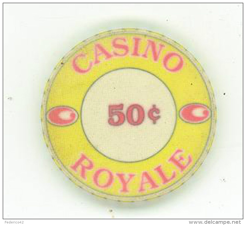 FICHE DA COLLEZIONE DA 50 C. DEGLI ANNI 1960 DEL CASINO ROYALE - Casino