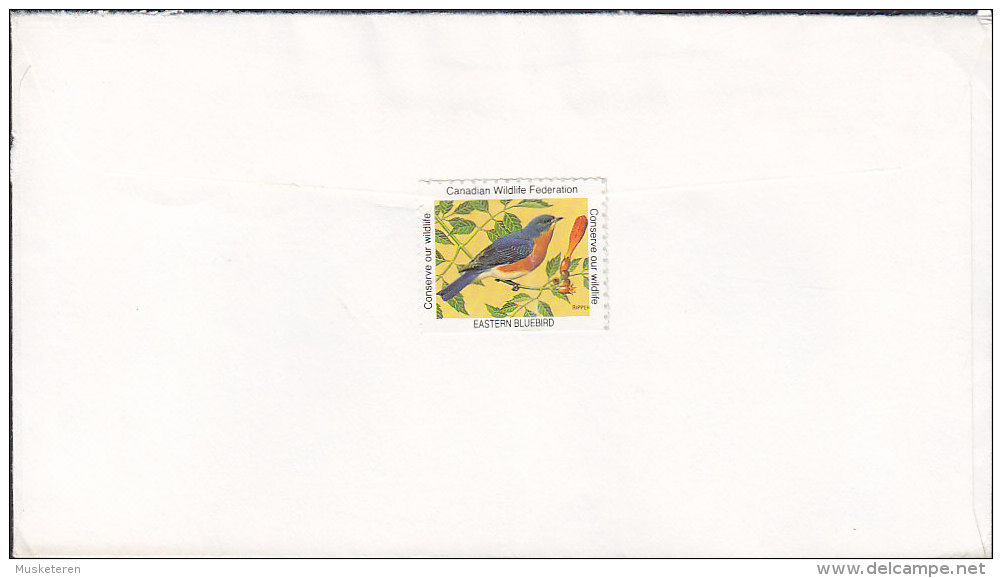 Canada Airmail Par Avion Label 1989 Cover Lettre To Denmark William Notman Stamp Canadian Wildlife Federation Bluebird - Poste Aérienne