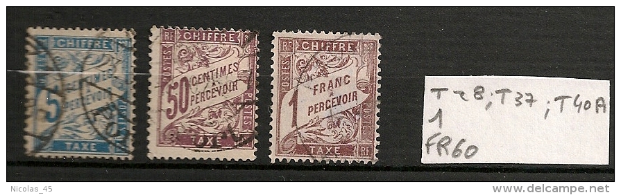 France Taxe YT T28 T37 T40A - 1859-1959 Oblitérés