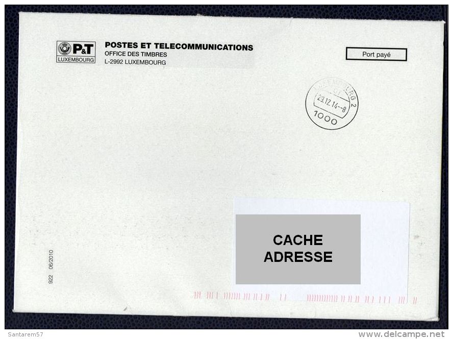 Luxembourg Enveloppe Carton Postes Et Télécommunications Office Des Timbres - Errors & Oddities