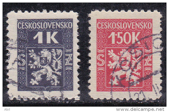 Tchécoslovaquie 1946 N°Y.T. :  SE. 2 Et 4 Obl. - Timbres De Service