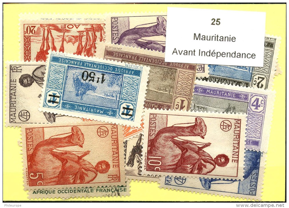 25 Timbres Mauritanie Avant Independance - Autres & Non Classés