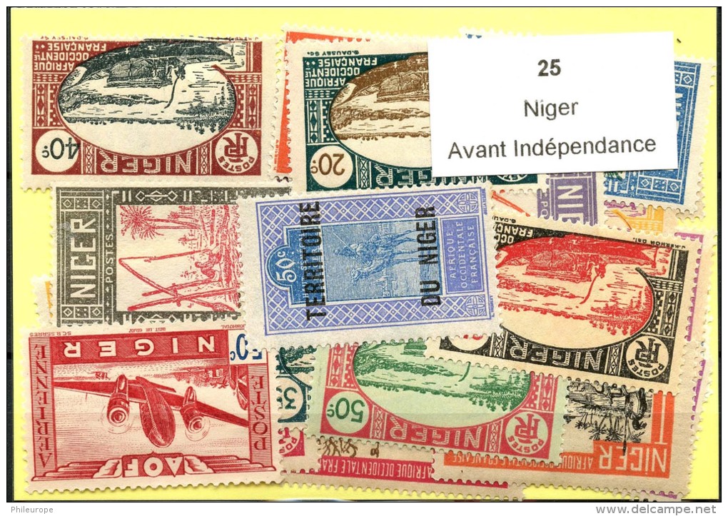 25 Timbres Niger Avant Indépendance - Sonstige & Ohne Zuordnung