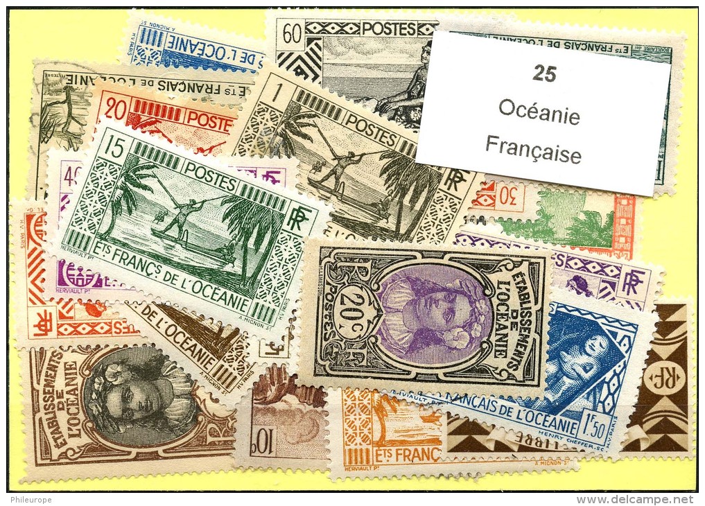 25 Timbres Océanie Francaise - Other & Unclassified