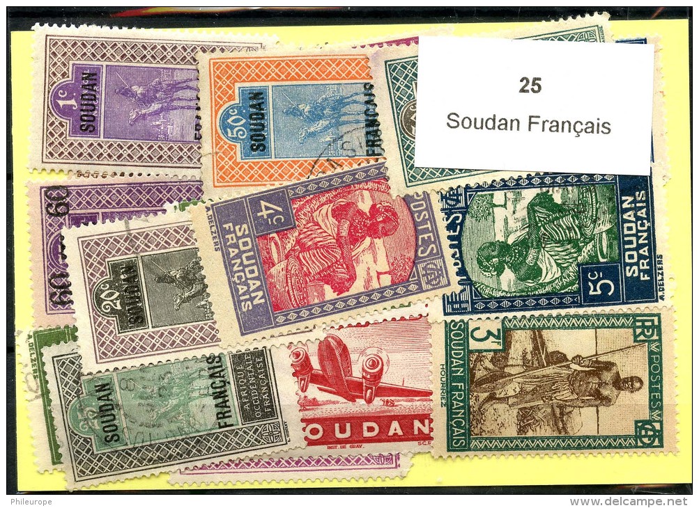 25 Timbres Soudan Francais - Other & Unclassified