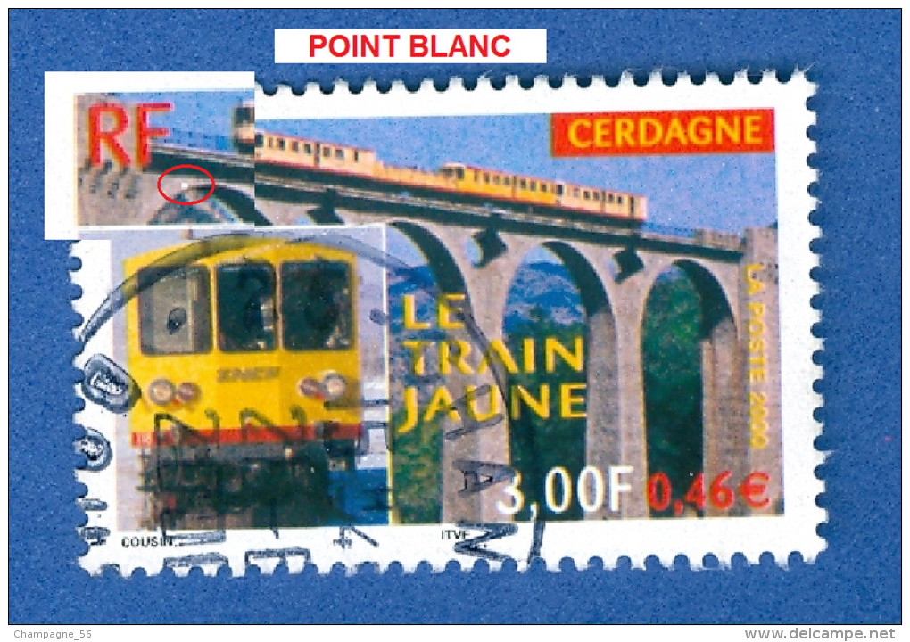 2000 N°  3338    LE TRAIN JAUNE DE CERDAGNE  OBLITÉRÉ YVERT 0.50 € - Usados