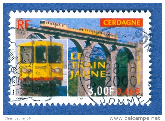 2000 N°  3338 LE TRAIN JAUNE DE CERDAGNE  28.8.2000  OBLITÉRÉ YVERT 0.50 € - Oblitérés