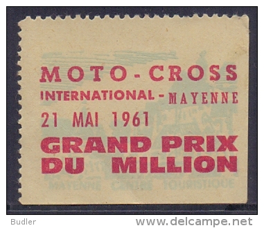 FRANCE:VIGNETTE/CINDERELLA ##MOTO-CROSS International– MAYENNE 21 Mai 1961 – GRAND PRIX Du MILLION## - Sport