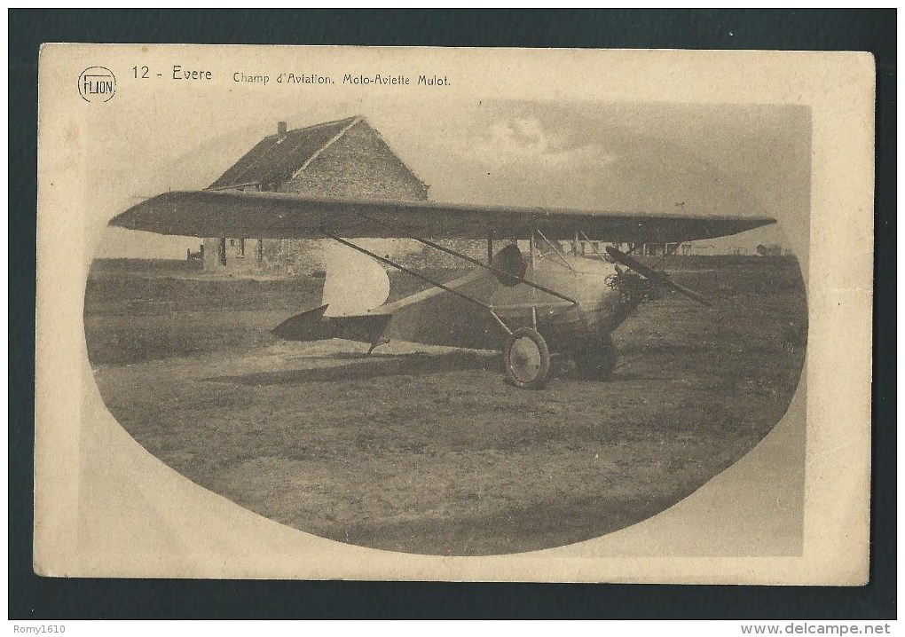 Evere.  Bruxelles.  Champ D´Aviation. Avion.   Moto- Aviette Mulot. 12. - Evere