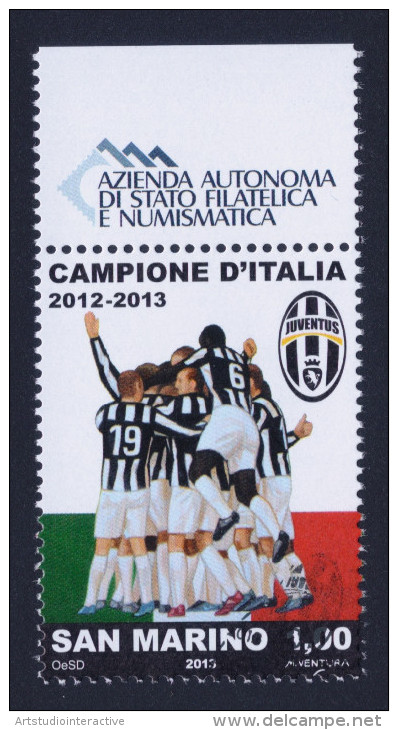 2013 SAN MARINO "JUVENTUS CAMPIONE D´ITALIA 2012/2013" SINGOLO ANNULLO PRIMO GIORNO - Usados