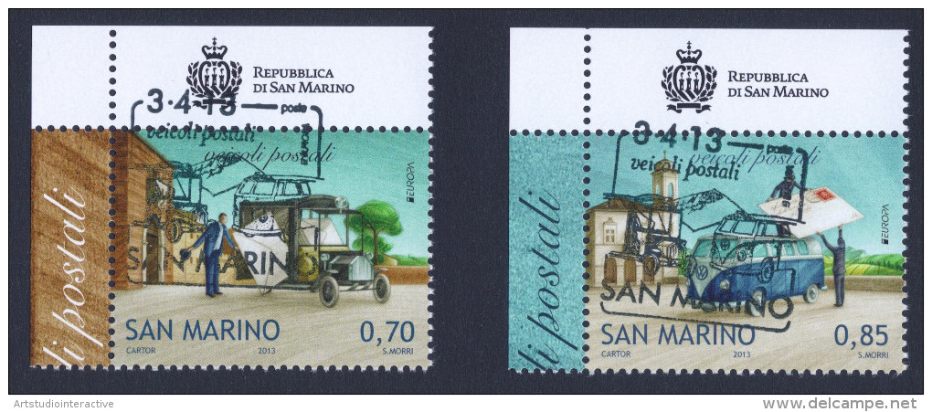 2013 SAN MARINO "EUROPA - VEICOLI POSTALI" SINGOLI (SERIE) ANNULLO PRIMO GIORNO - Used Stamps