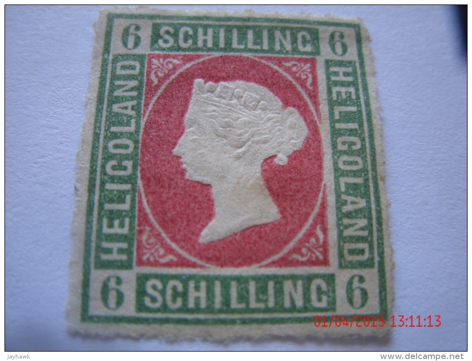 HELIGOLAND, MICHEL# 4, 6 S , GRAY GREEN & ROSE, MINT NG - Helgoland