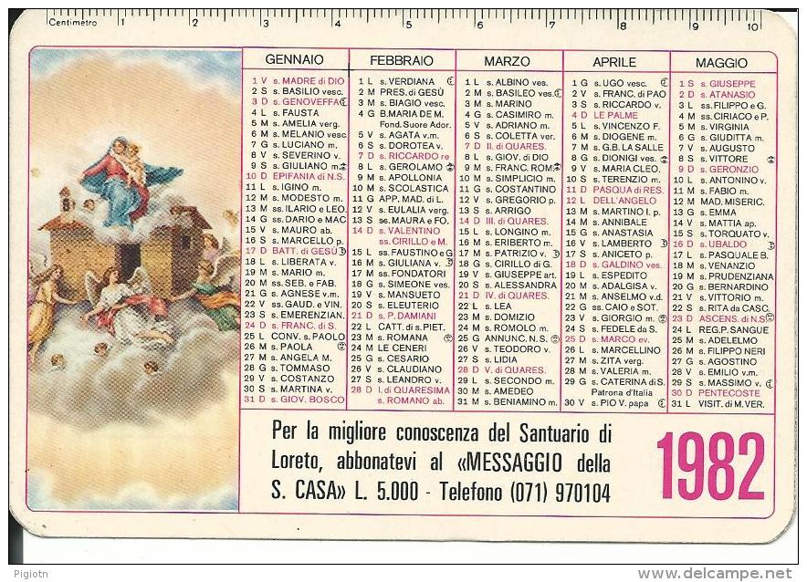 CAL194 - CALENDARIETTO 1982 - SANTUARIO DI LORETO - Formato Piccolo : 1981-90