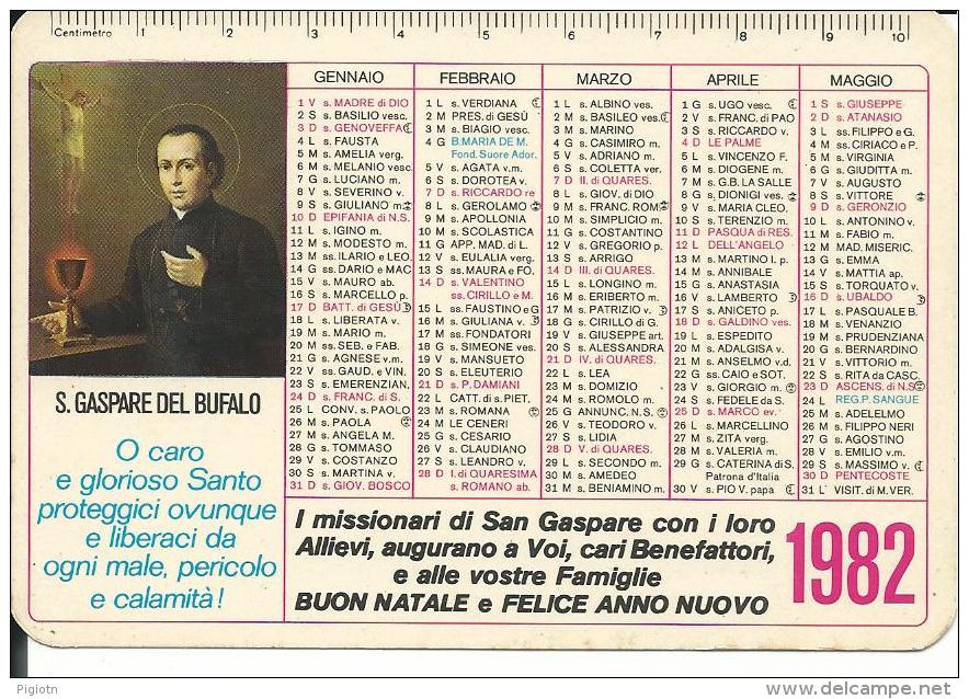 CAL198 - CALENDARIETTO 1982 - S. GASPARE DEL BUFALO - Formato Piccolo : 1981-90