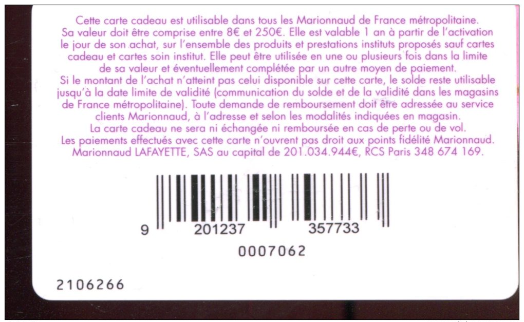 CD4708   CARTE CADEAU  A VOIR  FRANCE - Gift Cards