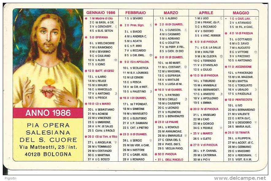 CAL213 - CALENDARIETTO 1986 - PIA OPERA SALESIANA DEL S. CUORE - Formato Piccolo : 1981-90