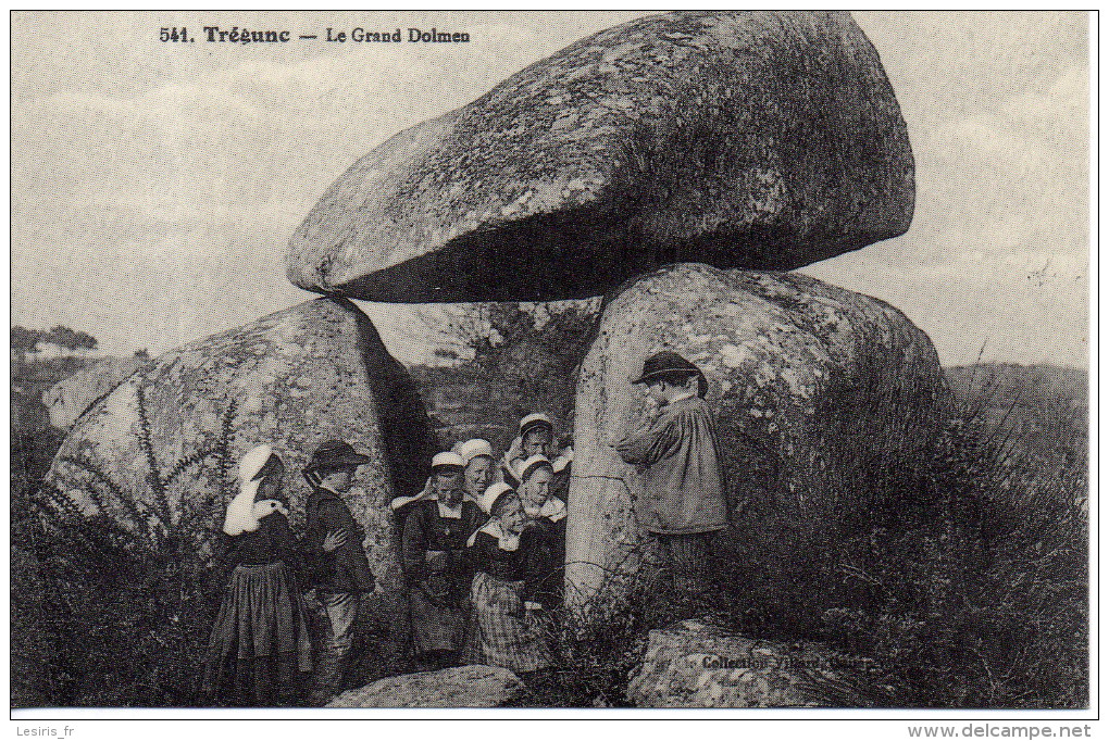 CP - CARTES D´AUTREFOIS - TREGUNC - LE GRAND DOLMEN - BRETAGNE - FOLKLORE ET TRADITIONS - REPRODUCTION - Trégunc