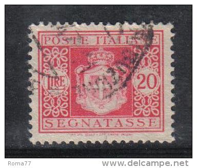 3RG659 - LUOGOTENENZA , Segnatasse 20 Lire N. 96 Usato. Filigrana Ruota - Taxe