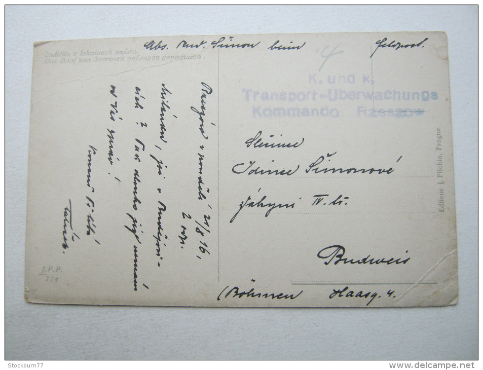 1916, Rzeszow  - Transposrt- Überwachungs Kommando , Feldpostkarte - Briefe U. Dokumente