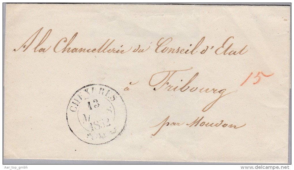 Heimat VD CHEXBRES 1952-03-13 Brief Hülle Nach Fribourg - ...-1845 Vorphilatelie