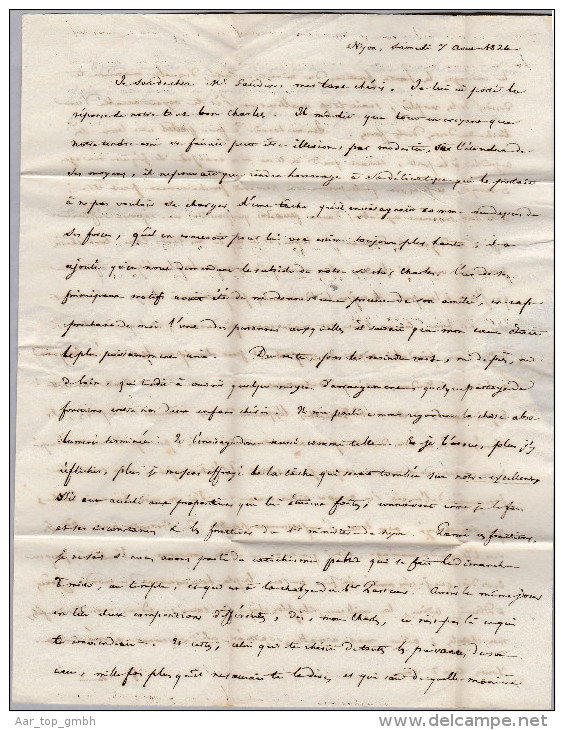 Heimat VD NYON 1829-08-07 Vorphila Brief Nach Lussy - ...-1845 Prephilately