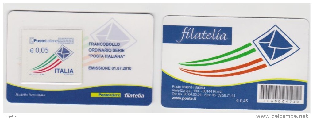 2010 - ITALIA -   TESSERA  FILATELICA   "ORDINARIO POSTA ITALIANA" - Tarjetas Filatélicas