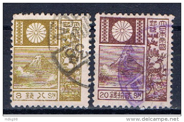 J+ Japan 1929 Mi 189-90 Fujiyama - Gebraucht