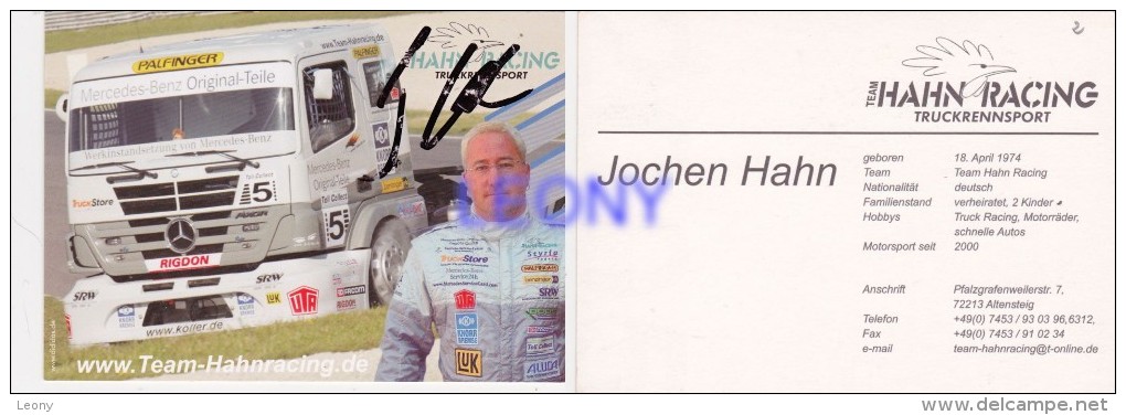 CPM   "   Publicité  JOCHEN HAHN - HAHN RACING TRUCKRENNSPORT - Trucks, Vans &  Lorries