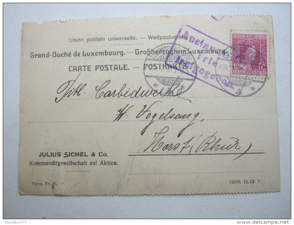 1916 , Carte Postale  Censure - 1914-24 Marie-Adelaide