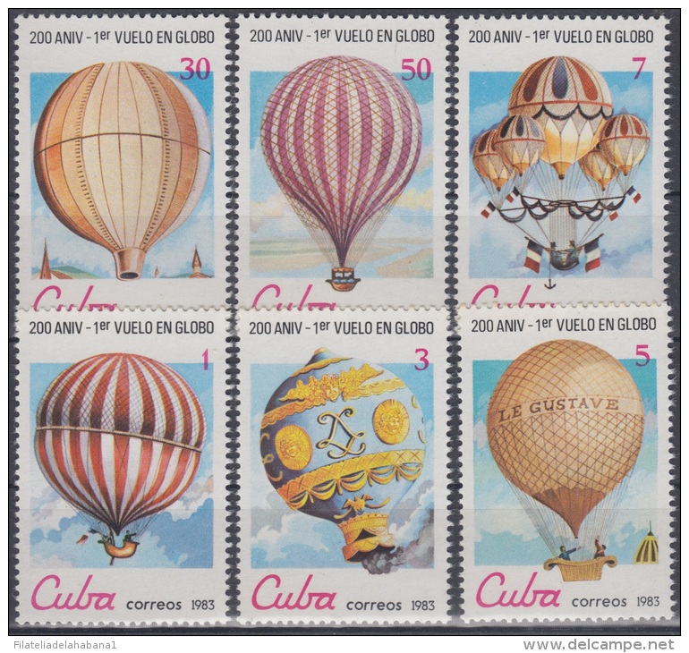 1983.15- * CUBA 1983. MNH. GLOBOS. GLOBE. AERONAUTICA. COMPLETE SET. - Neufs