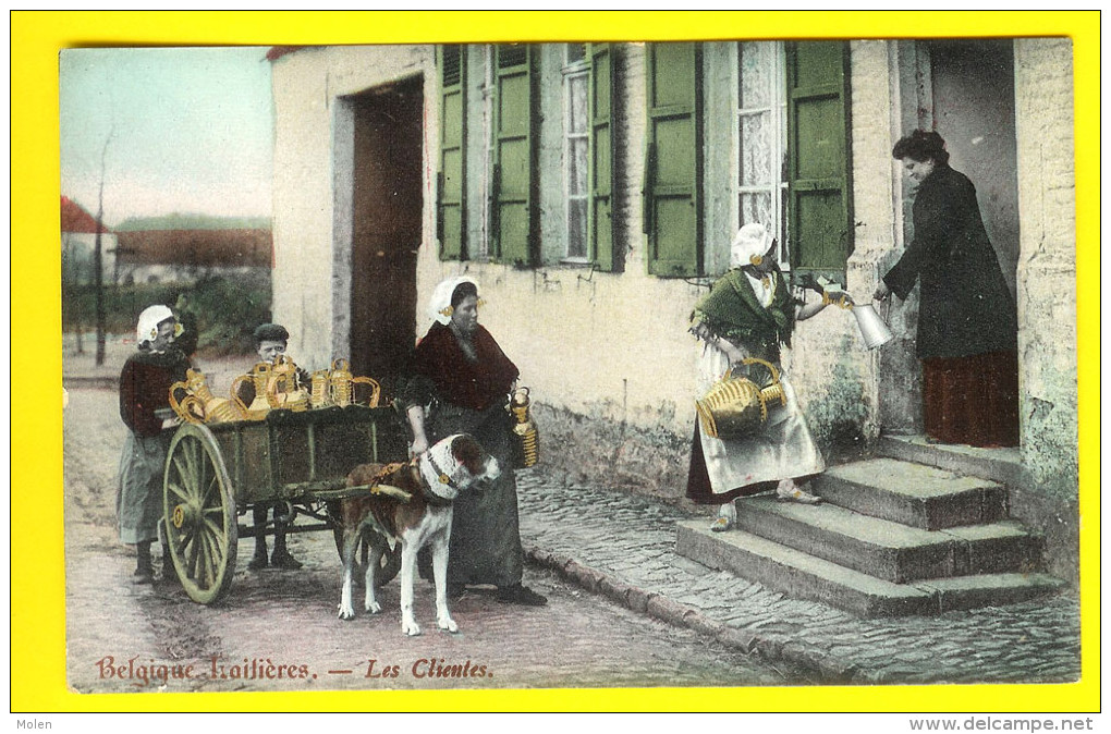 MARCHANDE ( Laitiere ) Et ATTELAGE De CHIEN - HONDENKAR & Melkmeisje - Dog Drawn Cart & Milk-maid        B51 - Marchés