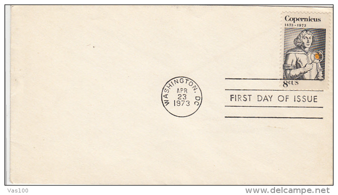 NICHOLAUS COPERNICUS, ASTROLOGY, STAMP ON COVER, OBLIT FDC, 1973, USA - Astrology