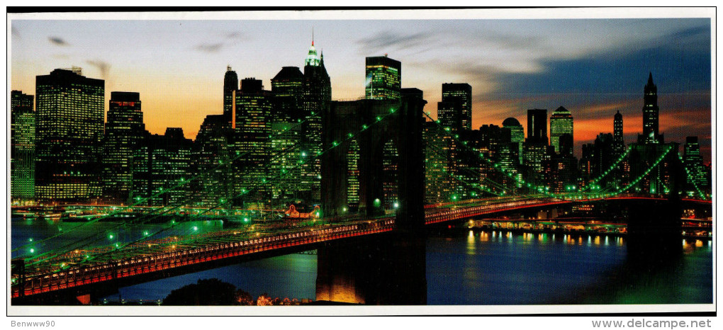 New York Panoramic Postcard, Lower Manhattan Street - Panoramic Views