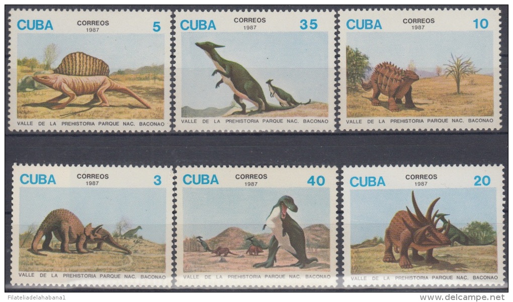 1987.4- * CUBA 1987. MNH. DINOSAURIOS. DINOSAUR. VALLE DE LA PREHISTORIA. COMPLETE SET. - Neufs