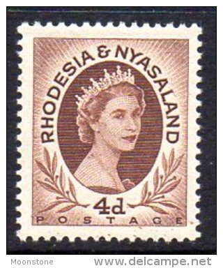 Rhodesia & Nyasaland 1954 Definitive 4½d Value, Hinged Mint - Rhodésie & Nyasaland (1954-1963)